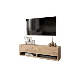 Mueble Mesa TV Moderno con 1 Puerta y Estantes en Melamina Color Madera - 100x31.5x29.6cm