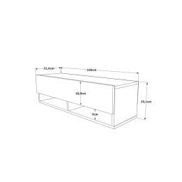 Mueble Mesa TV Moderno con 1 Puerta y Estantes en Melamina Color Madera - 100x31.5x29.6cm
