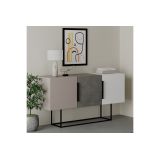 Buffet Moderno de 2 Puertas Color Gris Antique-Mocha-Blanco