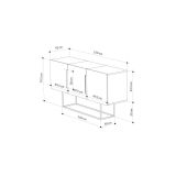 Buffet Moderno de 2 Puertas Color Gris Antique-Mocha-Blanco
