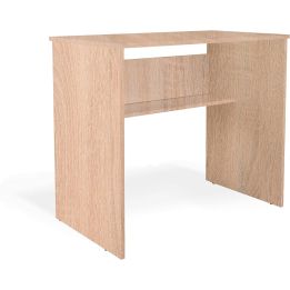 Mesa de Escritorio, Acabada en Cambrian, Mesa para Pc con balda interior, Medidas: 90 cm (Anc) x 49,5 cm (Fon) x 77 cm (Al)