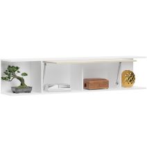 Mueble de TV de Diseño Nórdico + Modulo Alto,2 Estantes y 2 Puertas,Cambrian-Blanco, 49cm(Al) x 180cm (An) x 40cm (Fon)