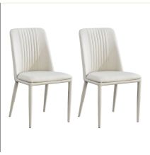 Pack 2 sillas tapizadas en Piel sintética Color Tortora, Patas Metal, Medidas: Alto: 87cm Ancho: 50cm Profundidad: 53cm