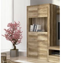 Mueble de Comedor, Mueble Salón, Acabado en Color Cañón, Medidas: 235 cm (Ancho) x 177 cm (Alto) x 41,4 cm (Fondo)