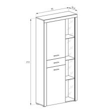 Mueble de Comedor, Mueble Salón, Acabado en Color Cañón, Medidas: 230 cm (Ancho) x 212 cm (Alto) x 41,4 cm (Fondo)