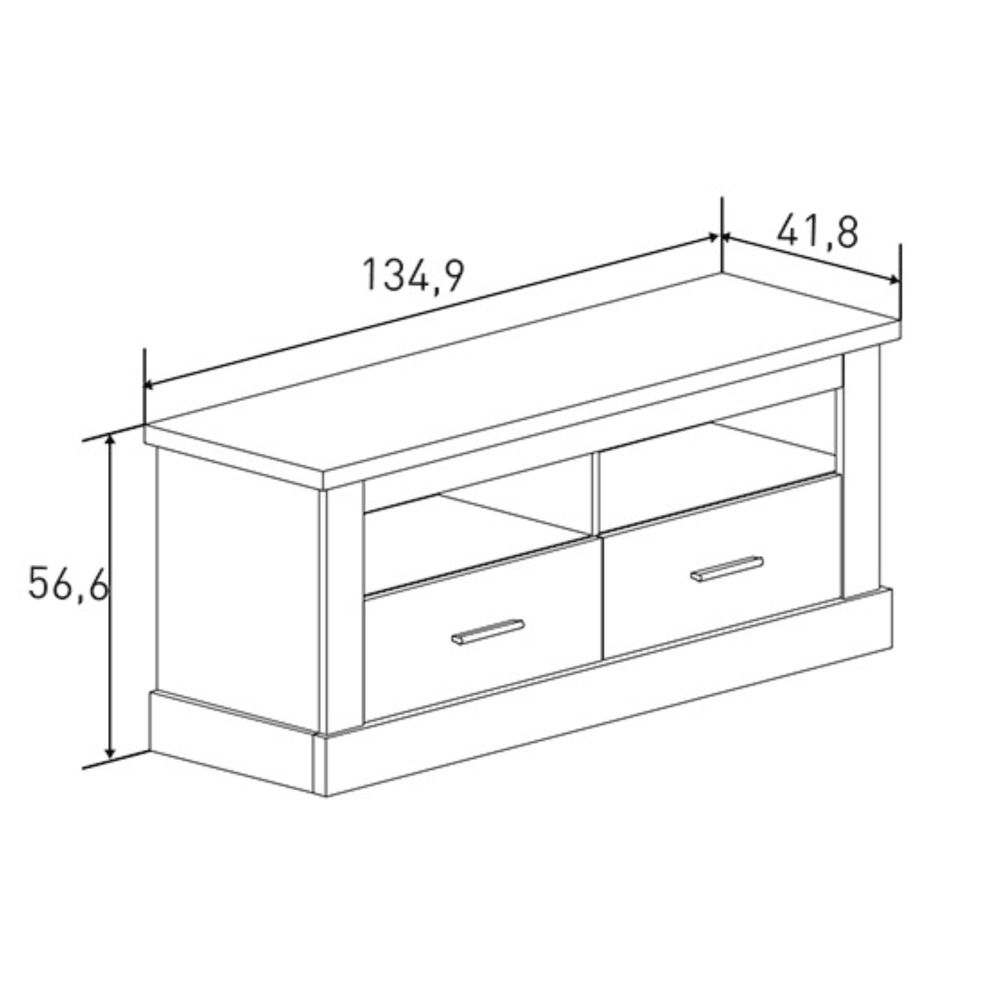 Mueble de Comedor, Mueble Salón, Acabado en Color Cañón, 326x174,7x41,8 cm