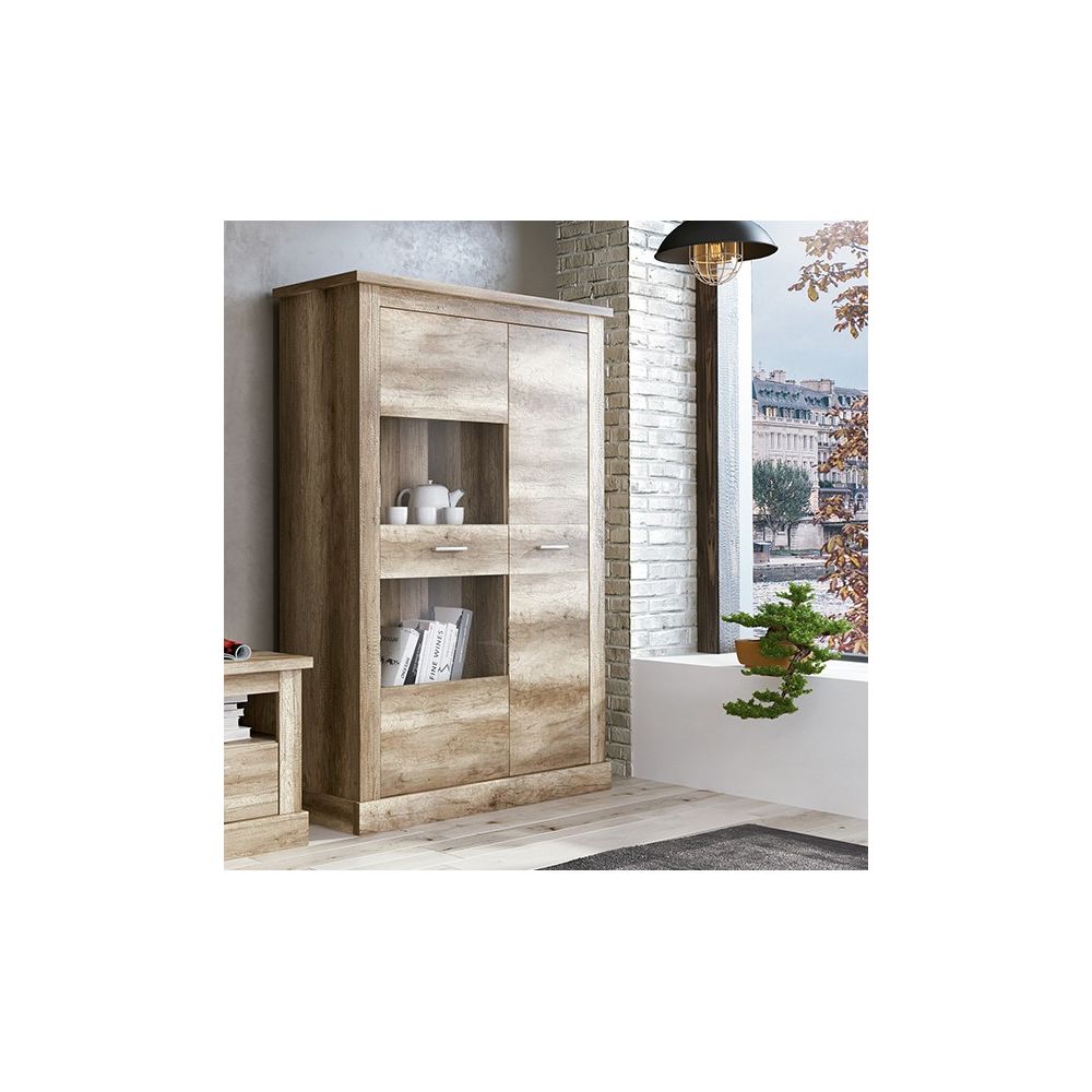 Mueble de Comedor, Mueble Salón, Acabado en Color Cañón, 326x174,7x41,8 cm