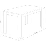 Mesa de Comedor, Mesa de Salón Fija, Color Cambria