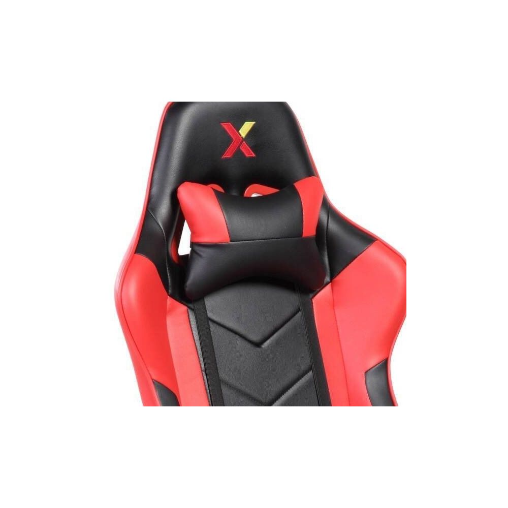 Silla de Oficina Ergonómica en Símil Piel Roja y Negra