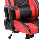 Silla de Oficina Ergonómica en Símil Piel Roja y Negra