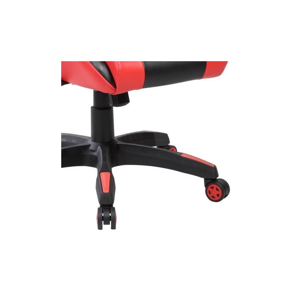 Silla de Oficina Ergonómica en Símil Piel Roja y Negra