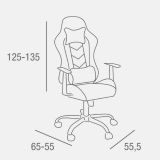 Silla de Oficina Ergonómica en Símil Piel Roja y Negra