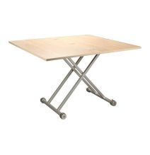 Mesa de Centro Elevable y Tapa Extensible -Color Roble Sonoma -Cerrada 100x57 cm, Abierta 100x114 cm, Altura de 39 a 77 cm