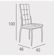 6 Sillas Tapizadas en Tela Beige con Asiento y Respaldo Acolchados, Patas Cromadas - Medidas 45x46x100 cm