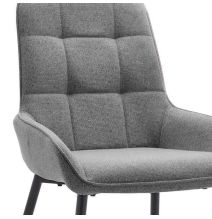 Pack de 4 Sillas Tapizadas en Tela Gris con Tratamiento Easy Clean, Asiento Reforzado  Medidas 54x55x88 cm