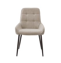 Pack de 4 Sillas Tapizadas en Tela Marron con Tratamiento Easy Clean, Asiento Reforzado Medidas 54x55x88 cm