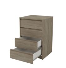 Cómoda Cajonera 4 cajones acabado en Color Roble. 74cm(alto) 50cm(ancho) 45cm(fondo)