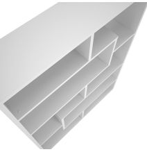 Estantería Geométrica Blanca para Salón con Múltiples Estantes – 169 x 120 x 28 cm (alto x ancho x fondo)