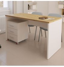 Cajoneras Para escritorio con ruedas 3 Cajones color blanco 58 x 45 x 44 Cm (alto x ancho x fondo)