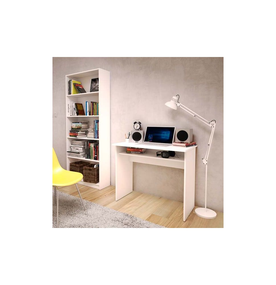 Mesa Escritorio | Mesa de Estudio | Contiene Bandeja | Color Blanco | Medidas: 90 x 74 x 50 cm