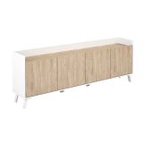 Mueble-Mesa Tv, Salón Comedor 4 Puertas, Armario Auxiliar
