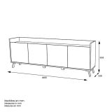 Mueble-Mesa Tv, Salón Comedor 4 Puertas, Armario Auxiliar