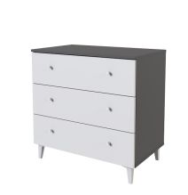 Cómoda con 3 Cajones, para Dormitorio, Acabado en Color Blanco, Medidas: 80 cm (Ancho) x 80 cm (Alto) x 48 cm (Fondo)