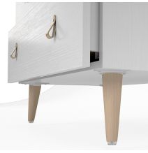 Cómoda con 5 Cajones, para Dormitorio, Acabado en Color Blanco, Medidas: 80 cm (Ancho) x 120 cm (Alto) x 48 cm (Fondo)