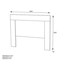 Cabezal para Cama de Matrimonio con patas, Color Blanco, Medidas: 160 cm (Ancho) x 130 cm (Alto) x 2,5 cm (Fondo)