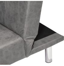 Sofá Cama 3 Plazas de Diseño Moderno, Estructura de Madera, Tapizado Color Cemento, 188x88x88 cm