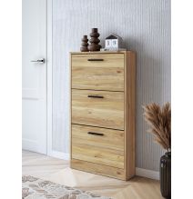 Zapatero 3 Puertas, Zapatero Estrecho, Acabado en Color Mauvella, Medidas: 108 cm (Alto) x 60 cm (Ancho) x 17 cm (Fondo)