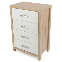 Sinfonier Dormitorio 4 Cajones Cambria Blanco 90cm - ¡Orden Perfecto!